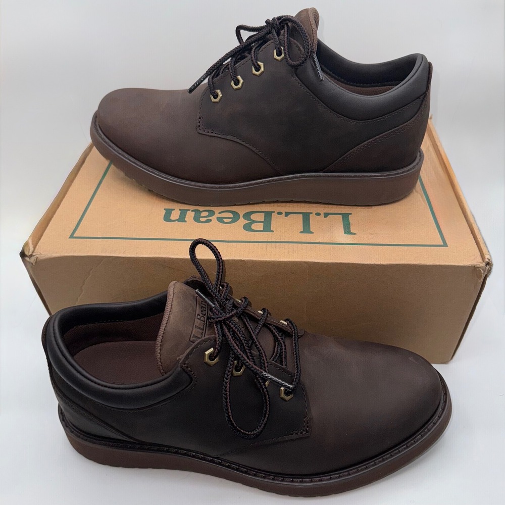 L.L. Bean Stonington Oxford Dress Shoes Round Plain Toe Deepest Brown Men's 10 M - Picture 13 of 13